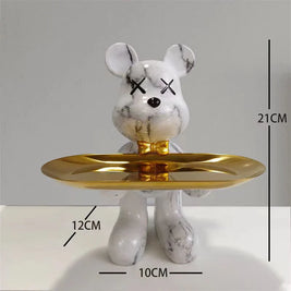 Estatueta decorativa de urso graffiti da Graffiti BearBri, estilo minimalista, feita em material resistente, ideal para decoração moderna.