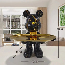 Estatueta decorativa de urso em estilo graffiti, feita pela Graffiti BearBri, decor minimalista para ambientes modernos.