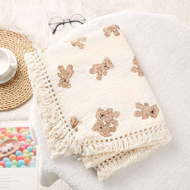 Manta de Muselina para Bebé Recién Nacido – Osito - Minimalist House Shop