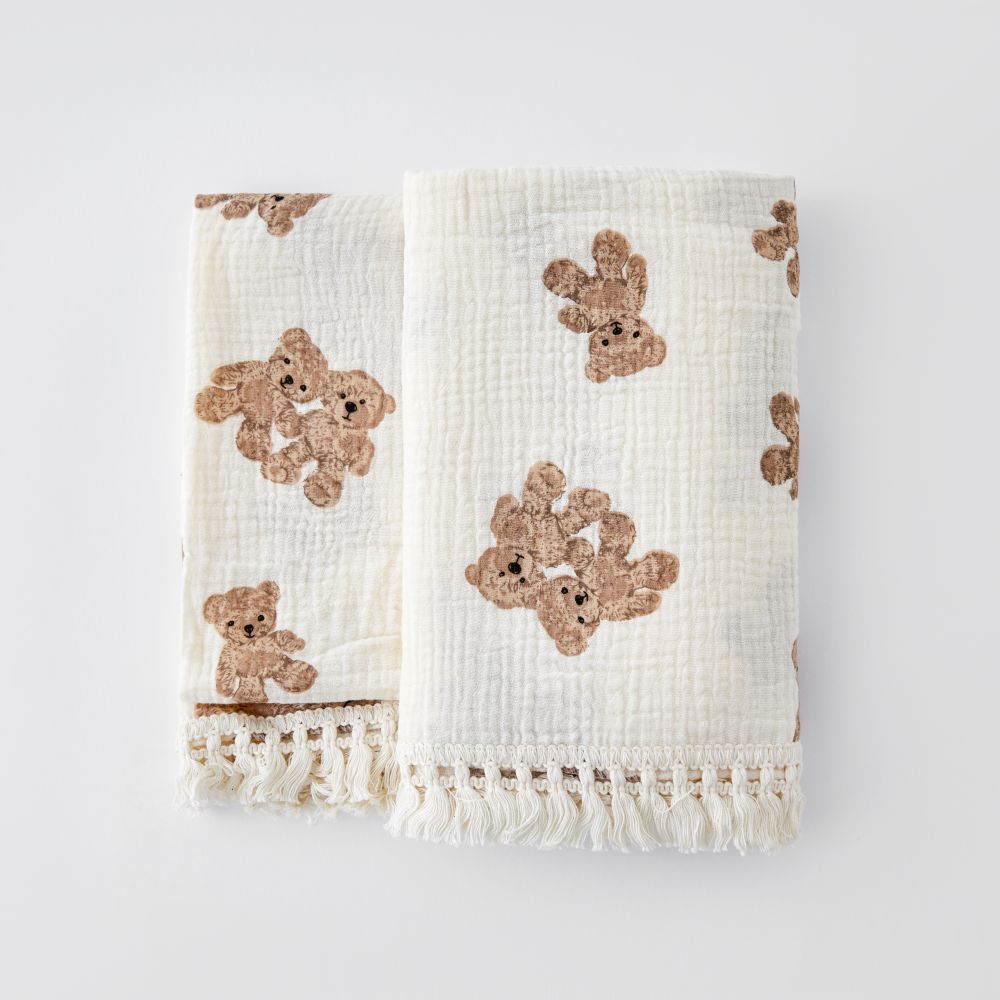 Manta de Muselina para Bebé Recién Nacido – Osito - Minimalist House Shop