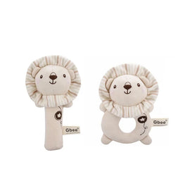 Sonajero de mano de algodón orgánico, juguete calmante para bebés