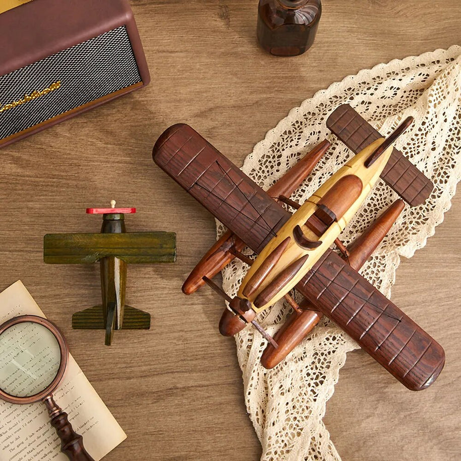 Avión Wooden Vintage - Madera Natural