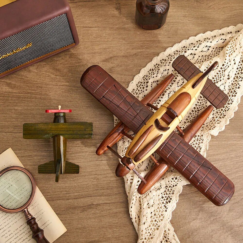 Avión Wooden Vintage - Madera Natural