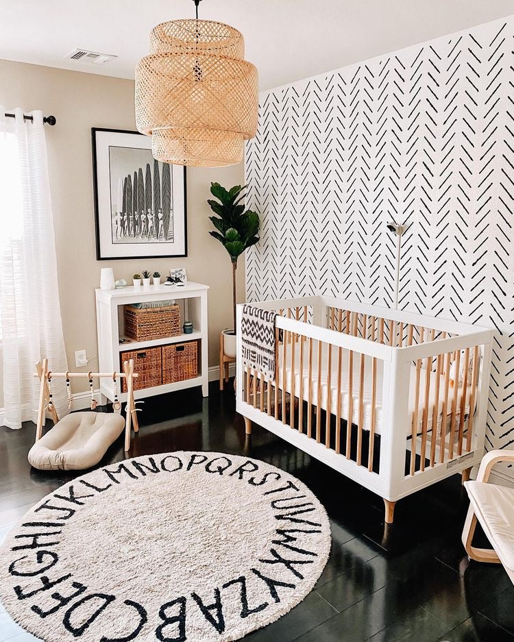 Tapete infantil com alfabeto da marca HOMEBABY, tecido macio e colorido para decoração e diversão infantil.