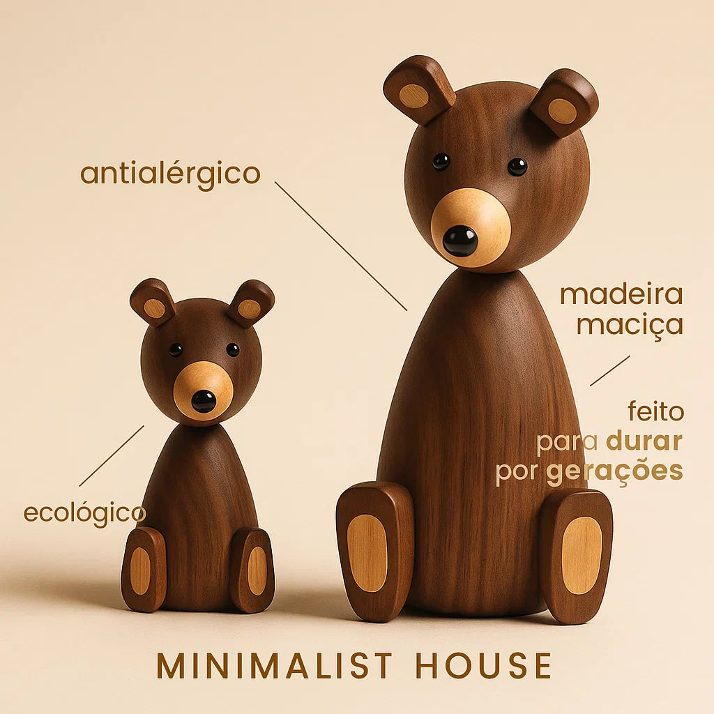 Escultura de Madera Osito - Minimalist House Shop