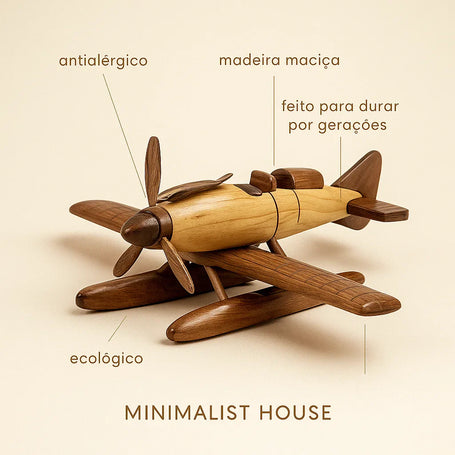 Avión Wooden Vintage - Madera Natural - Minimalist House Shop