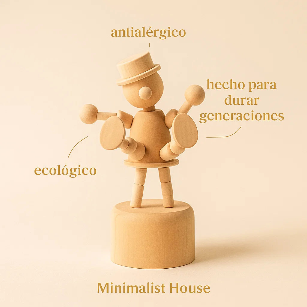 Mini Réplica de Títere en Madera – CARTOON - Minimalist House Shop