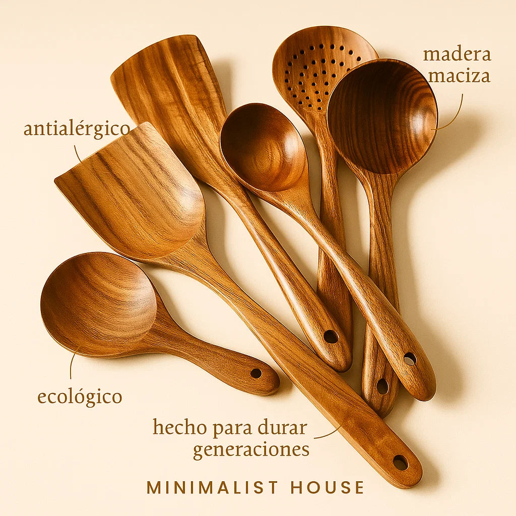 Juego de Utensilios de Cocina Tailandés – 7 piezas - Minimalist House Shop