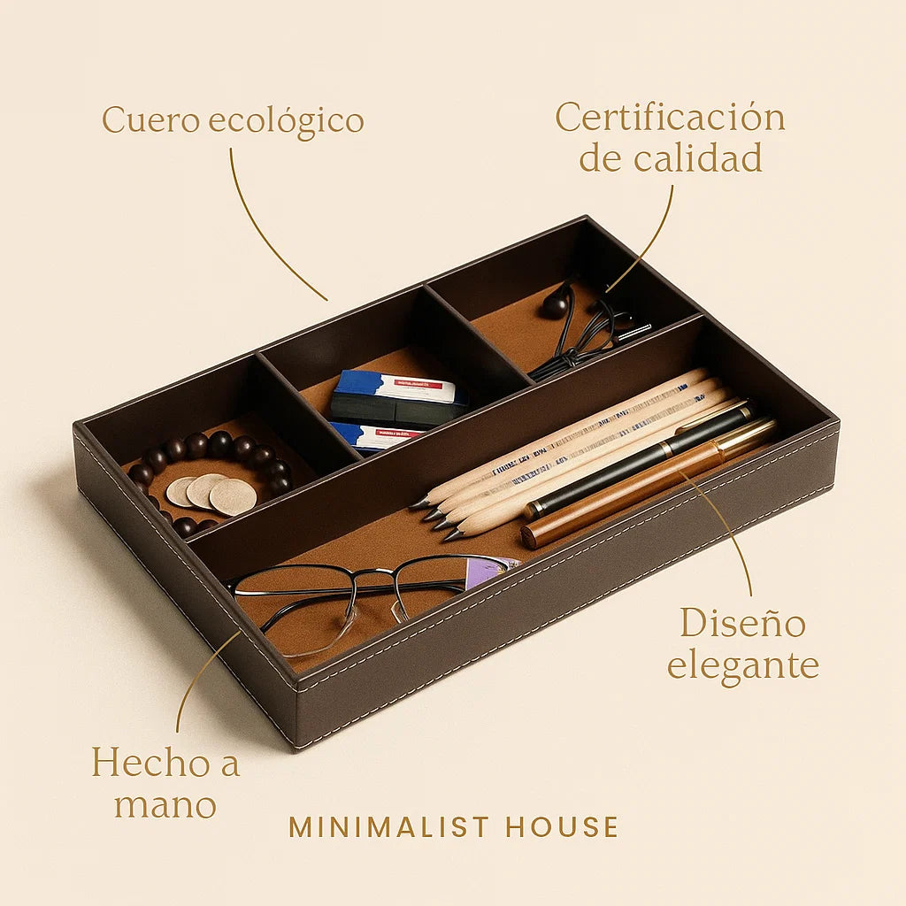 Caja Organizadora en Cuero – OFFICE - Minimalist House Shop