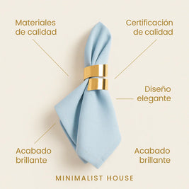 Anillo para Servilletas – ORO (6 piezas)