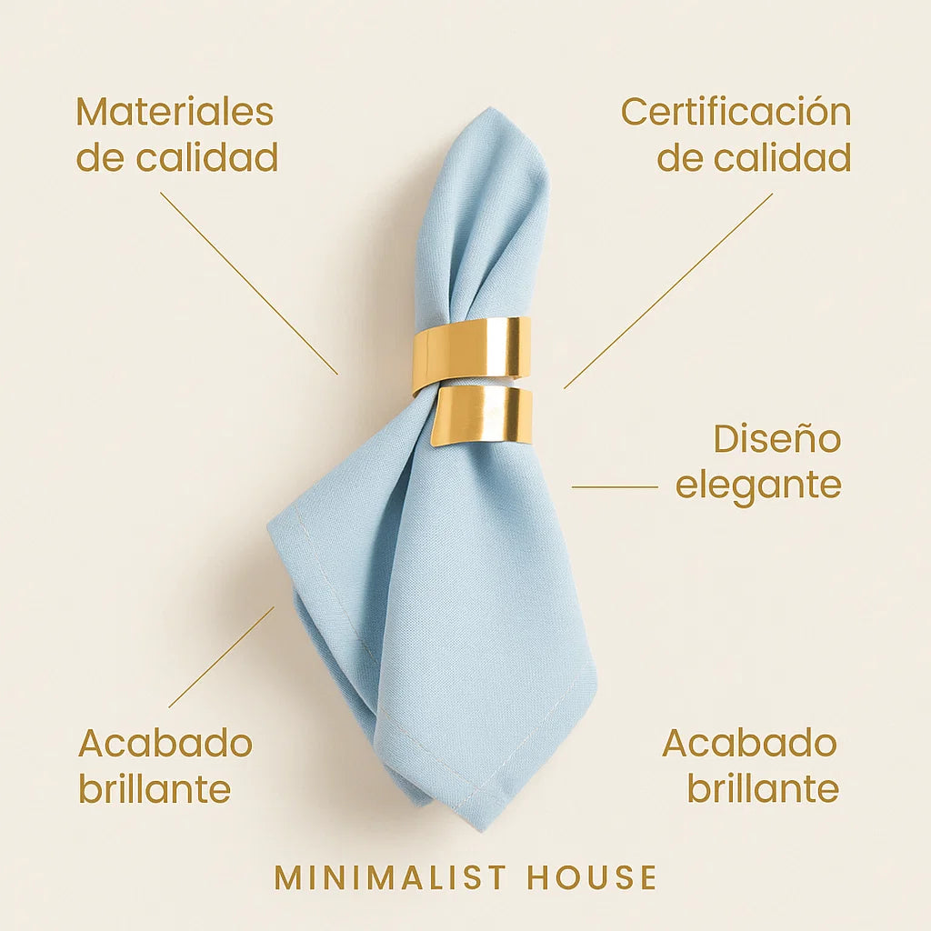 Anillo para Servilletas – ORO (6 piezas)