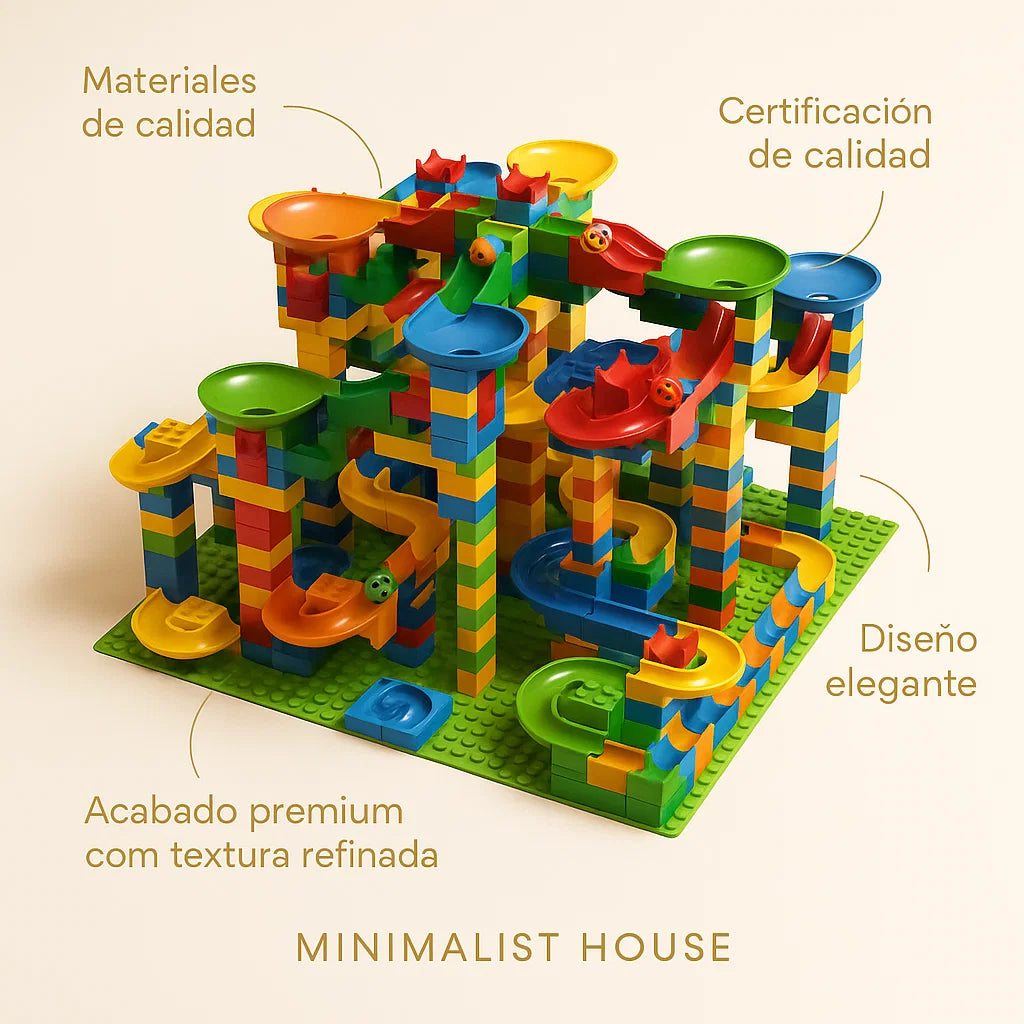 Juguete Educativo de Bloques con Tobogán para Niños - Minimalist House Shop