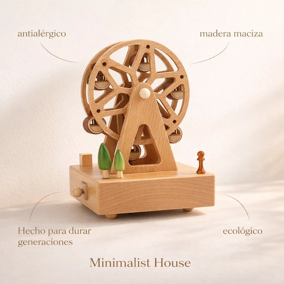 Rueda Gigante Musical Vintage Madera - Minimalist House Shop