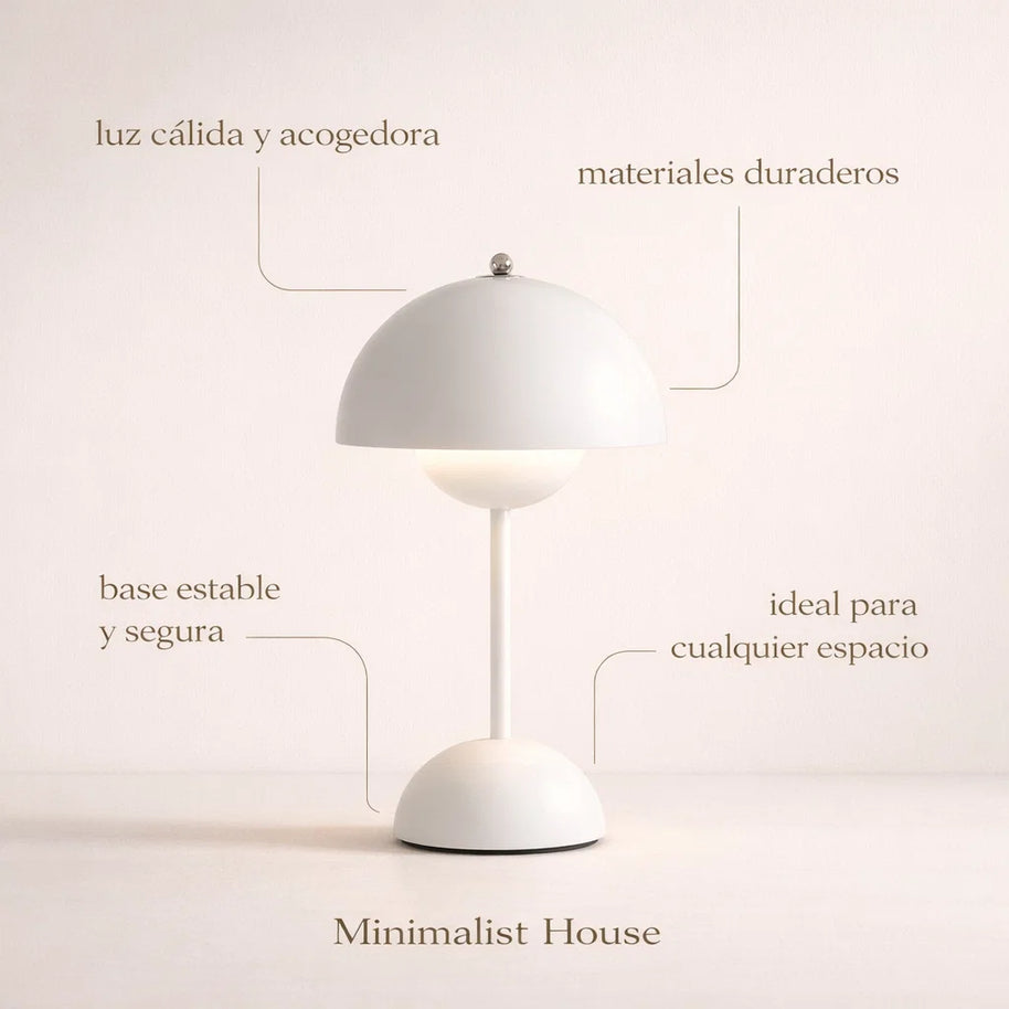 Lámpara Minimalista con Touch – Modelo Cogumelo - Minimalist House Shop