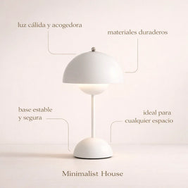 Lámpara Minimalista con Touch – Modelo Cogumelo - Minimalist House Shop
