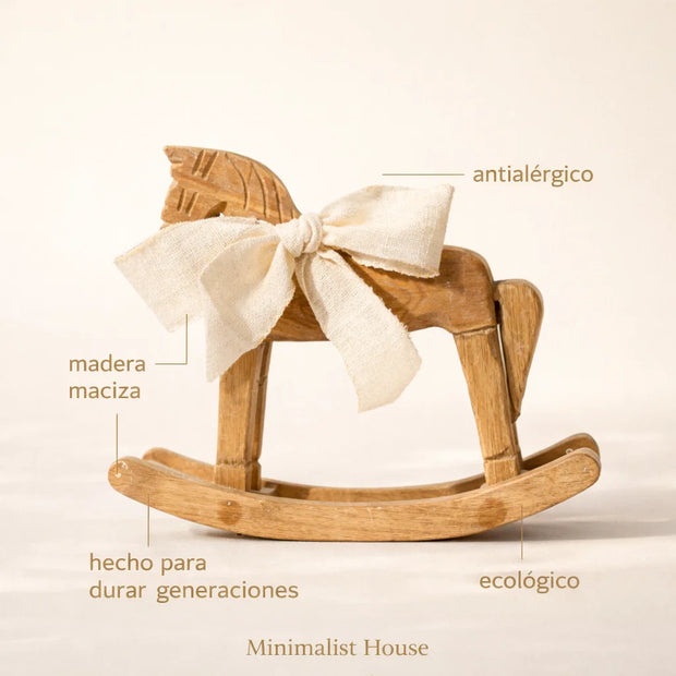 Cavalo Decorativo em Madeira — Estilo Retrô - Minimalist House Shop