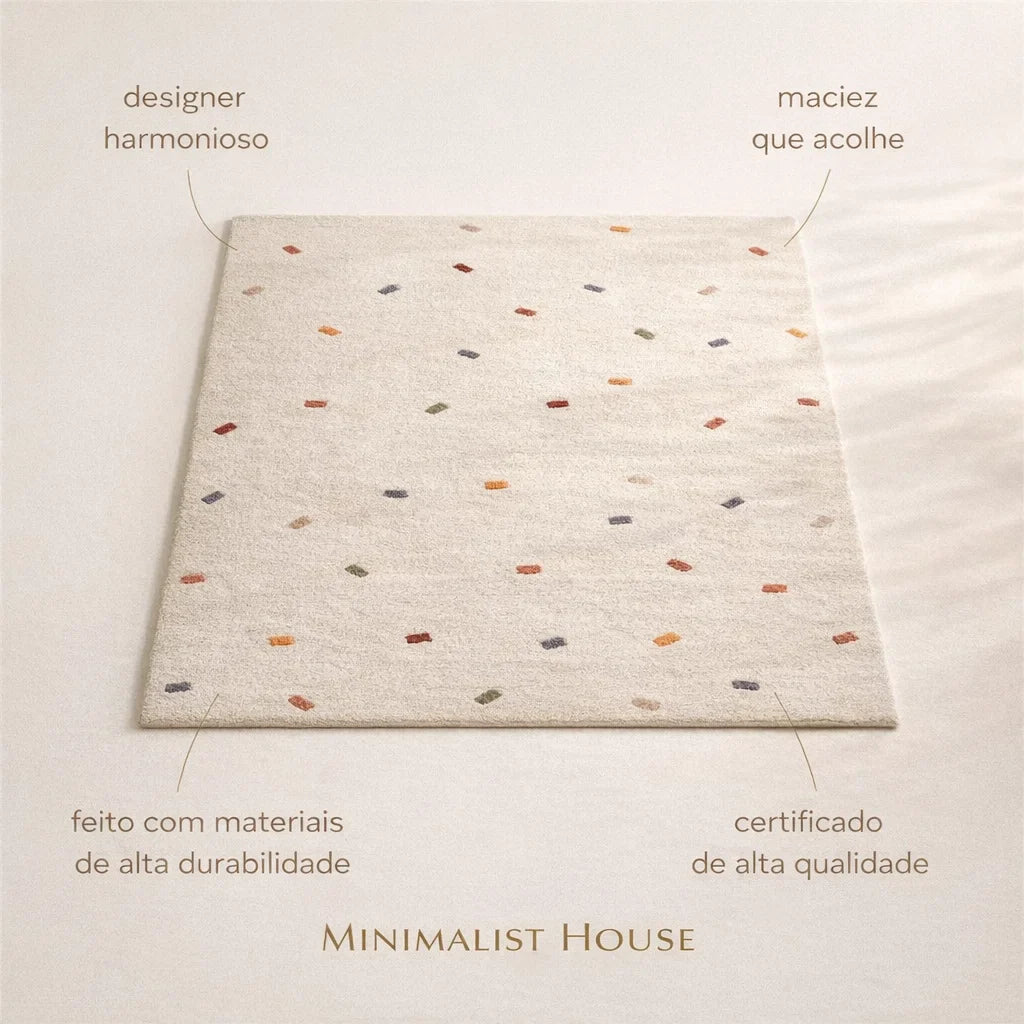 Alfombra infantil da coleção Homebaby da Minimalist House Shop, com cores suaves e textura macia para quartos de crianças.