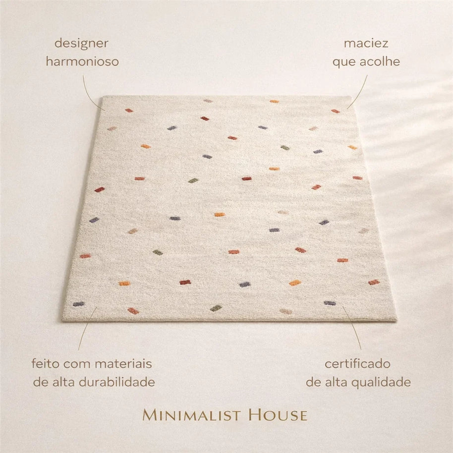 Alfombra infantil da coleção Homebaby da Minimalist House Shop, com cores suaves e textura macia para quartos de crianças.