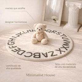 Tapete infantil Alfabeto da HOMEBABY com letras coloridas, ideal para brinquedo e decoração de quarto de criança.
