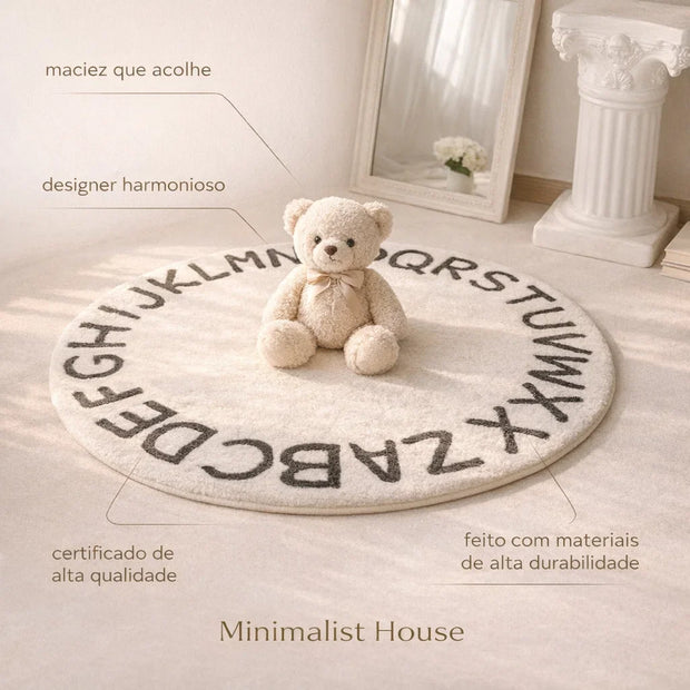 Tapete infantil Alfabeto da HOMEBABY com letras coloridas, ideal para brinquedo e decoração de quarto de criança.